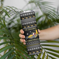 Im Digging Christmas Skinny Tumbler Tractor Santa Claus DT04 - Wonder Print Shop