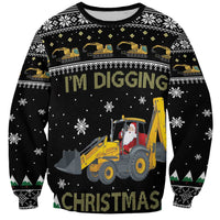 Im Digging Christmas Sweatshirt Tractor Santa Claus DT04 - Wonder Print Shop