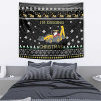 Im Digging Christmas Tapestry Tractor Santa Claus DT04 - Wonder Print Shop