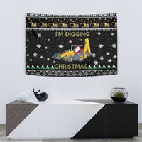 Im Digging Christmas Tapestry Tractor Santa Claus DT04 - Wonder Print Shop