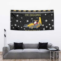 Im Digging Christmas Tapestry Tractor Santa Claus DT04 - Wonder Print Shop