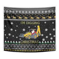 Im Digging Christmas Tapestry Tractor Santa Claus DT04 - Wonder Print Shop
