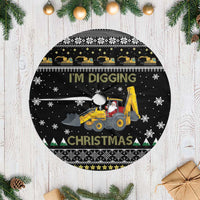 Im Digging Christmas Tree Skirt Tractor Santa Claus DT04 - Wonder Print Shop