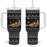 Im Digging Christmas Tumbler With Handle Tractor Santa Claus DT04 - Wonder Print Shop