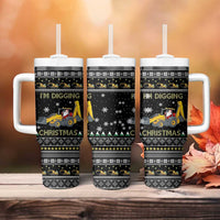 Im Digging Christmas Tumbler With Handle Tractor Santa Claus DT04 - Wonder Print Shop