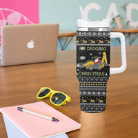 Im Digging Christmas Tumbler With Handle Tractor Santa Claus DT04 - Wonder Print Shop