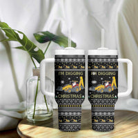 Im Digging Christmas Tumbler With Handle Tractor Santa Claus DT04 - Wonder Print Shop