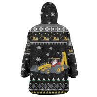 Im Digging Christmas Wearable Blanket Hoodie Tractor Santa Claus DT04 - Wonder Print Shop