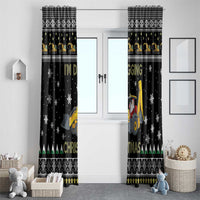 Im Digging Christmas Window Curtain Tractor Santa Claus DT04 - Wonder Print Shop