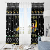 Im Digging Christmas Window Curtain Tractor Santa Claus DT04 - Wonder Print Shop