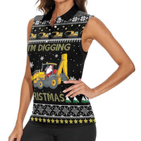 Im Digging Christmas Women Sleeveless Polo Shirt Tractor Santa Claus DT04 - Wonder Print Shop
