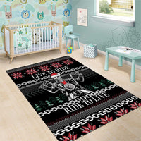 Live To Ride Motorbike Skeleton Area Rug Biker Skull Christmas DT04 - Wonder Print Shop
