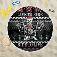 Live To Ride Motorbike Skeleton Beach Blanket Biker Skull Christmas DT04 - Wonder Print Shop