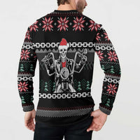 Live To Ride Motorbike Skeleton Button Sweatshirt Biker Skull Christmas DT04 - Wonder Print Shop