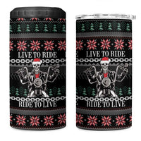 Live To Ride Motorbike Skeleton 4 in 1 Can Cooler Tumbler Biker Skull Christmas DT04 - Wonder Print Shop