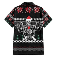 Live To Ride Motorbike Skeleton Family Matching Off The Shoulder Long Sleeve Dress and Hawaiian Shirt Biker Skull Christmas DT04 - Wonder Print Shop
