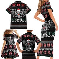 Live To Ride Motorbike Skeleton Family Matching Short Sleeve Bodycon Dress and Hawaiian Shirt Biker Skull Christmas DT04 - Wonder Print Shop
