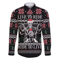 Live To Ride Motorbike Skeleton Family Matching Summer Maxi Dress and Hawaiian Shirt Biker Skull Christmas DT04 - Wonder Print Shop