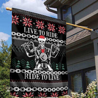 Live To Ride Motorbike Skeleton Garden Flag Biker Skull Christmas DT04 - Wonder Print Shop