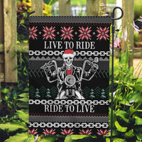 Live To Ride Motorbike Skeleton Garden Flag Biker Skull Christmas DT04 - Wonder Print Shop