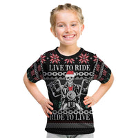 Live To Ride Motorbike Skeleton Kid T Shirt Biker Skull Christmas DT04 - Wonder Print Shop