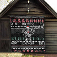 Live To Ride Motorbike Skeleton Quilt Biker Skull Christmas DT04 - Wonder Print Shop