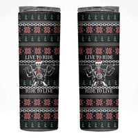 Live To Ride Motorbike Skeleton Skinny Tumbler Biker Skull Christmas DT04 - Wonder Print Shop