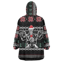 Live To Ride Motorbike Skeleton Wearable Blanket Hoodie Biker Skull Christmas DT04 - Wonder Print Shop