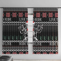 Live To Ride Motorbike Skeleton Window Curtain Biker Skull Christmas DT04 - Wonder Print Shop