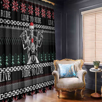 Live To Ride Motorbike Skeleton Window Curtain Biker Skull Christmas DT04 - Wonder Print Shop