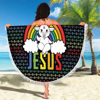LGBT Not Today Jesus Beach Blanket Rainbow Christmas DT04 - Wonder Print Shop