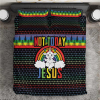 LGBT Not Today Jesus Bedding Set Rainbow Christmas DT04 - Wonder Print Shop