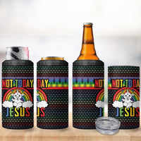 LGBT Not Today Jesus 4 in 1 Can Cooler Tumbler Rainbow Christmas DT04 - Wonder Print Shop