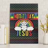 LGBT Not Today Jesus Canvas Wall Art Rainbow Christmas DT04 - Wonder Print Shop