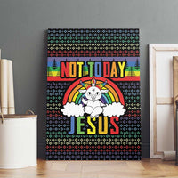 LGBT Not Today Jesus Canvas Wall Art Rainbow Christmas DT04 - Wonder Print Shop