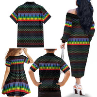 LGBT Not Today Jesus Family Matching Off The Shoulder Long Sleeve Dress and Hawaiian Shirt Rainbow Christmas DT04 - Wonder Print Shop