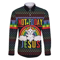 LGBT Not Today Jesus Family Matching Tank Maxi Dress and Hawaiian Shirt Rainbow Christmas DT04 - Wonder Print Shop