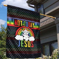 LGBT Not Today Jesus Garden Flag Rainbow Christmas DT04 - Wonder Print Shop