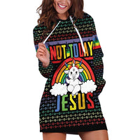 LGBT Not Today Jesus Hoodie Dress Rainbow Christmas DT04 - Wonder Print Shop