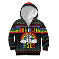 LGBT Not Today Jesus Kid Hoodie Rainbow Christmas DT04 - Wonder Print Shop