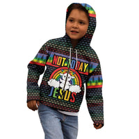 LGBT Not Today Jesus Kid Hoodie Rainbow Christmas DT04 - Wonder Print Shop
