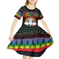 LGBT Not Today Jesus Kid Short Sleeve Dress Rainbow Christmas DT04 - Wonder Print Shop