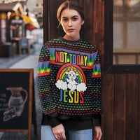 LGBT Not Today Jesus Ugly Christmas Sweater Rainbow Christmas DT04 - Wonder Print Shop