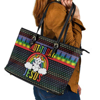 LGBT Not Today Jesus Leather Tote Bag Rainbow Christmas DT04 - Wonder Print Shop