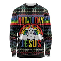 LGBT Not Today Jesus Long Sleeve Shirt Rainbow Christmas DT04 - Wonder Print Shop