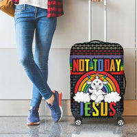 LGBT Not Today Jesus Luggage Cover Rainbow Christmas DT04 - Wonder Print Shop