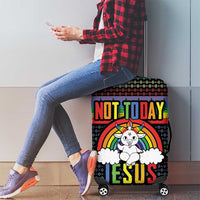 LGBT Not Today Jesus Luggage Cover Rainbow Christmas DT04 - Wonder Print Shop