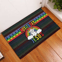 LGBT Not Today Jesus Rubber Doormat Rainbow Christmas DT04 - Wonder Print Shop