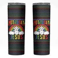 LGBT Not Today Jesus Skinny Tumbler Rainbow Christmas DT04 - Wonder Print Shop