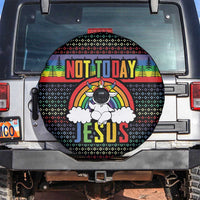 LGBT Not Today Jesus Spare Tire Cover Rainbow Christmas DT04 - Wonder Print Shop